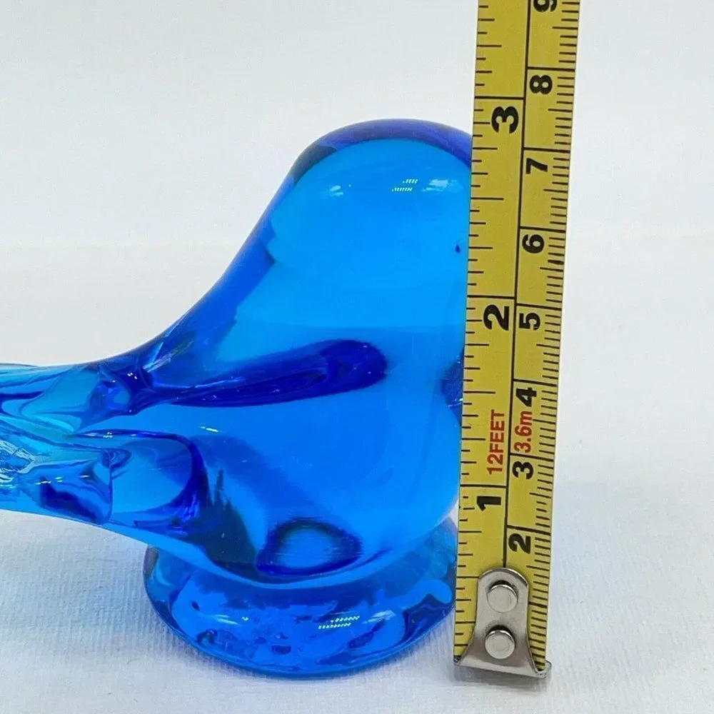 Bluebird Of Happiness Blue Bird Art Glass Figurine 2.75" Signed Leo Ward 1993 - Picture 8 of 8